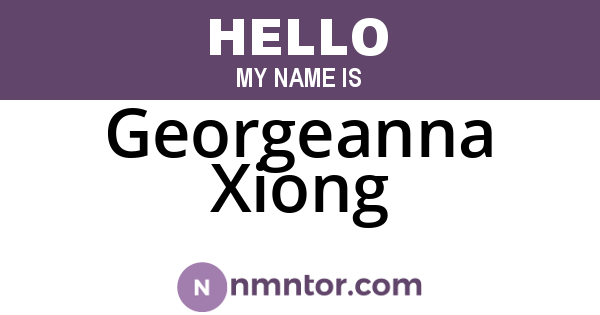 Georgeanna Xiong