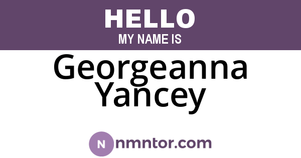 Georgeanna Yancey
