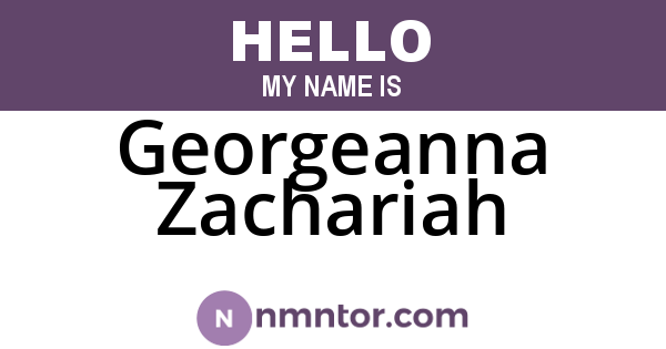 Georgeanna Zachariah