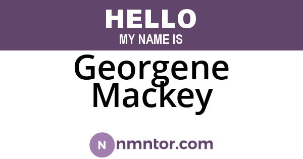 Georgene Mackey