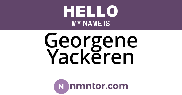 Georgene Yackeren