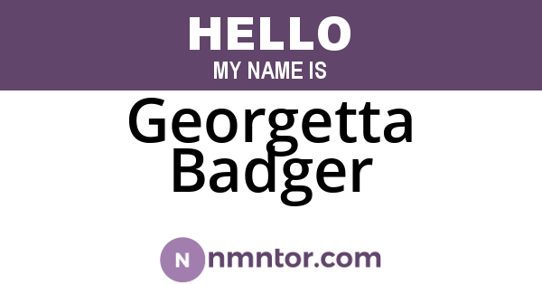 Georgetta Badger
