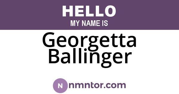 Georgetta Ballinger