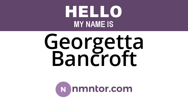 Georgetta Bancroft
