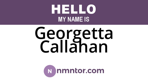 Georgetta Callahan