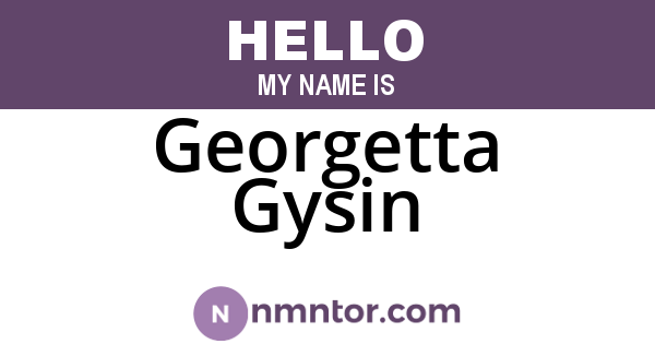 Georgetta Gysin
