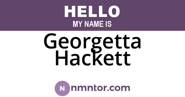 Georgetta Hackett