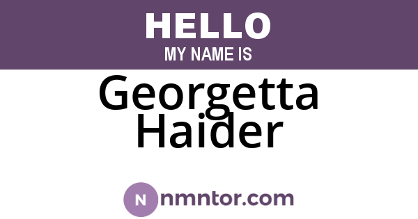 Georgetta Haider