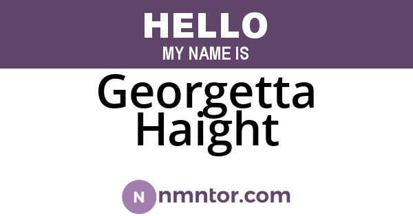 Georgetta Haight