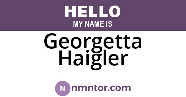 Georgetta Haigler