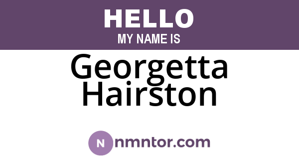 Georgetta Hairston
