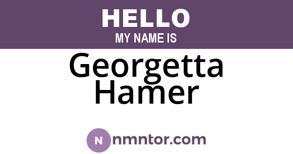 Georgetta Hamer
