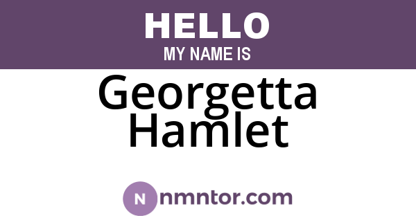Georgetta Hamlet