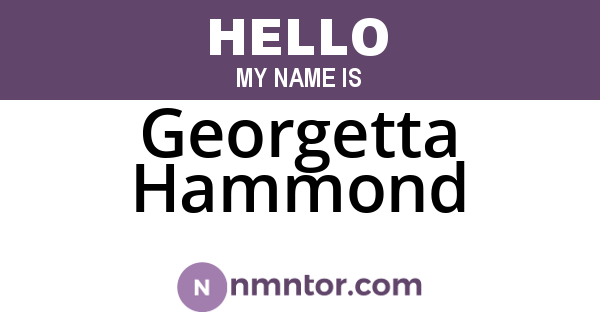 Georgetta Hammond