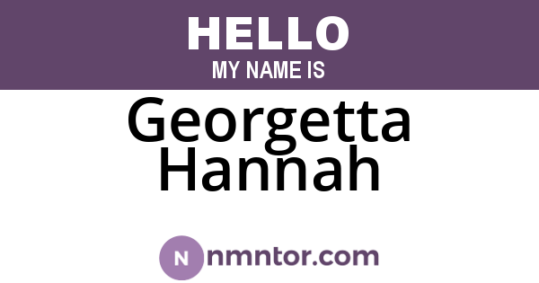 Georgetta Hannah