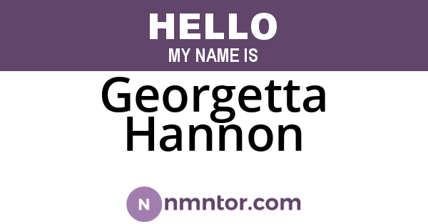 Georgetta Hannon