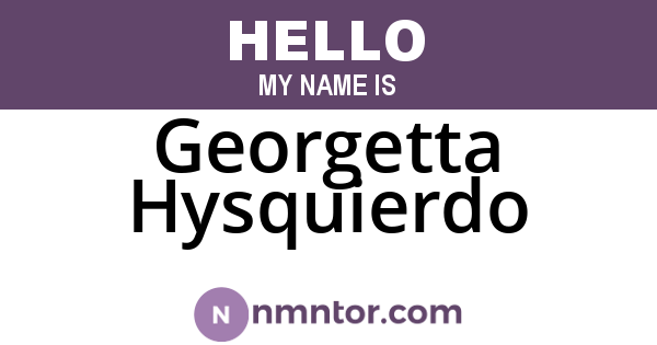 Georgetta Hysquierdo