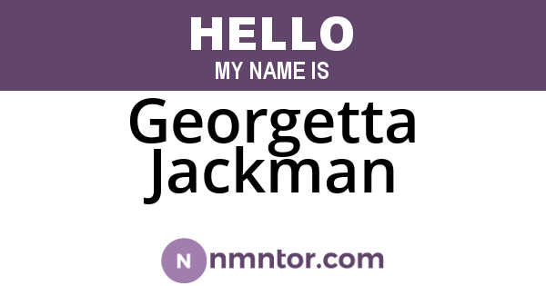 Georgetta Jackman