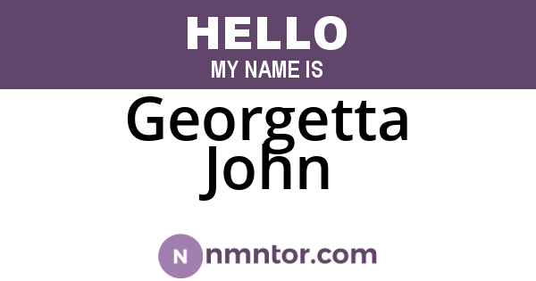 Georgetta John