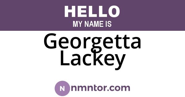 Georgetta Lackey