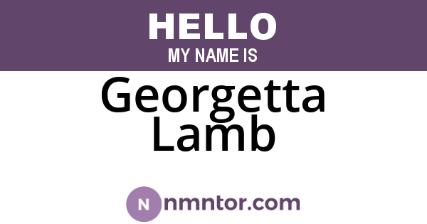 Georgetta Lamb