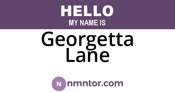 Georgetta Lane