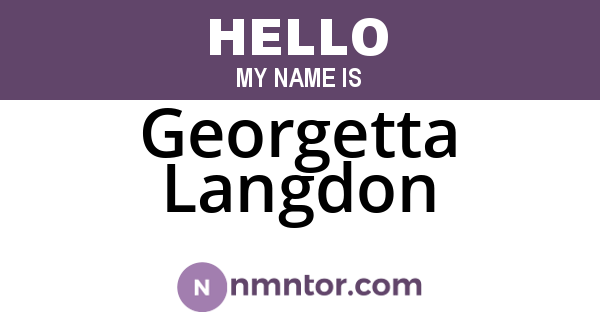 Georgetta Langdon
