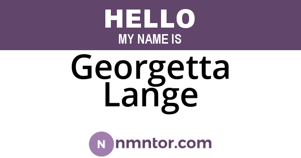 Georgetta Lange
