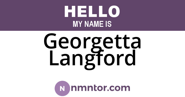 Georgetta Langford