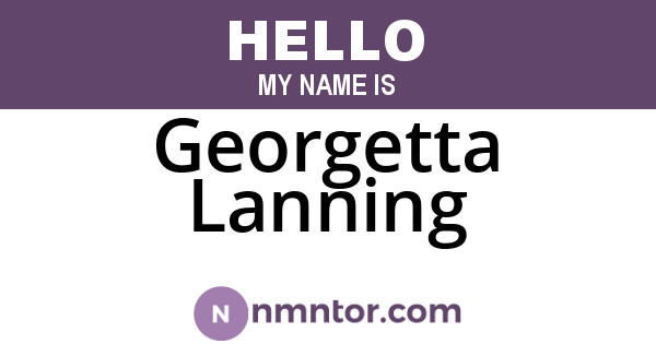 Georgetta Lanning