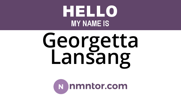Georgetta Lansang