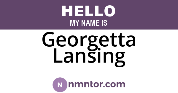 Georgetta Lansing