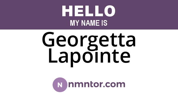 Georgetta Lapointe