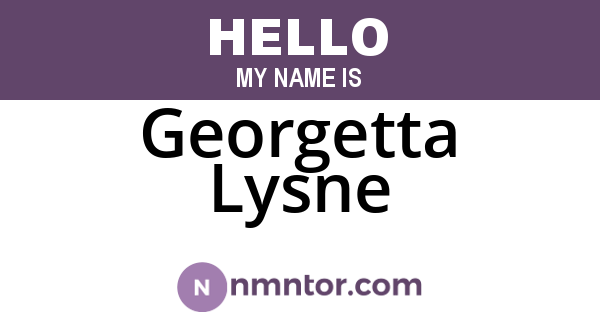 Georgetta Lysne