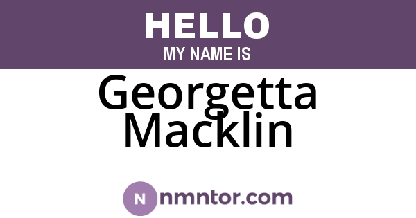 Georgetta Macklin