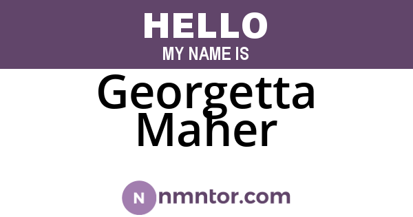 Georgetta Maher