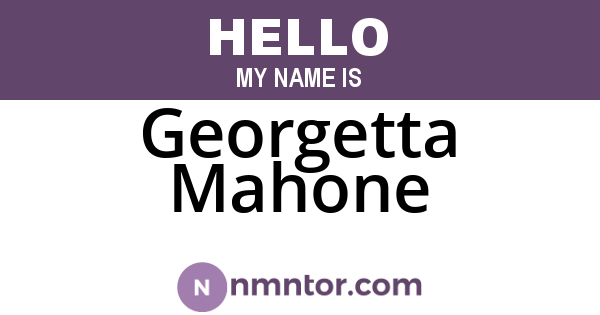 Georgetta Mahone