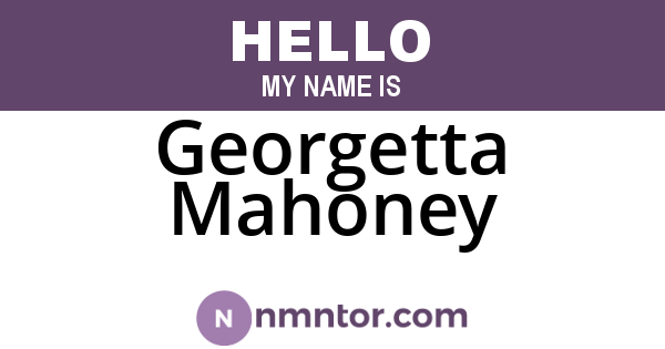 Georgetta Mahoney
