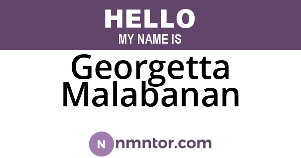 Georgetta Malabanan