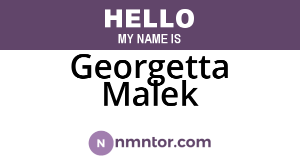 Georgetta Malek