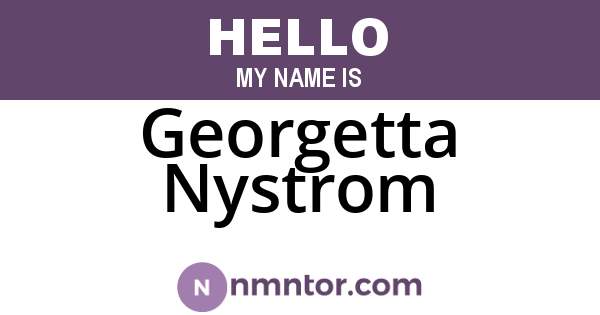 Georgetta Nystrom