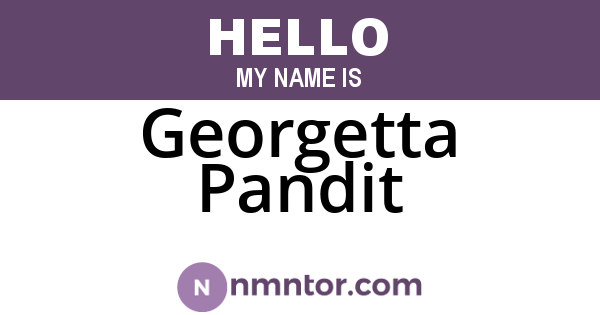 Georgetta Pandit