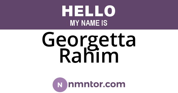 Georgetta Rahim