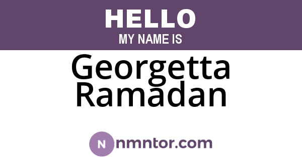 Georgetta Ramadan