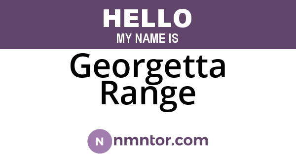 Georgetta Range