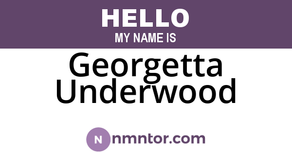 Georgetta Underwood