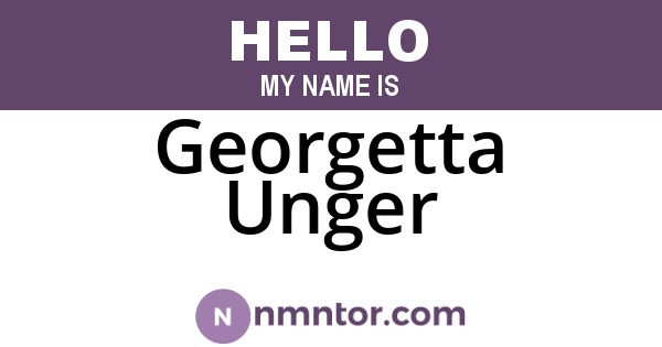 Georgetta Unger