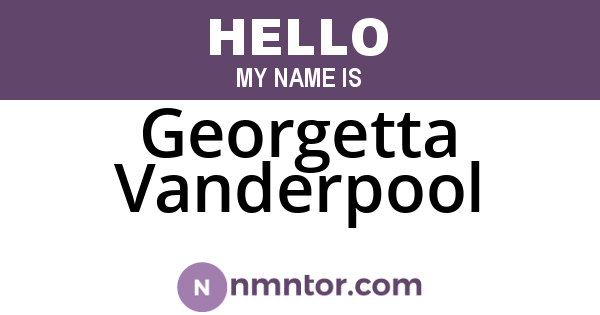 Georgetta Vanderpool