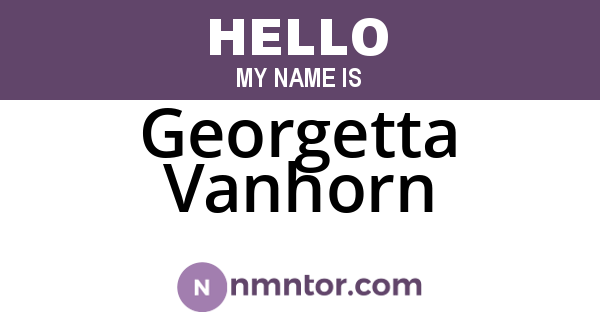 Georgetta Vanhorn