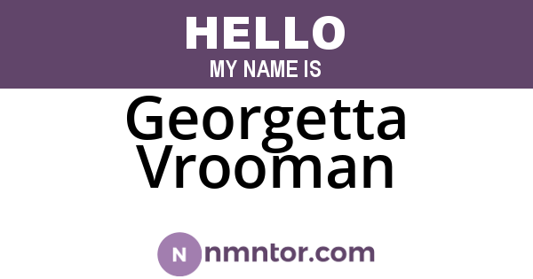 Georgetta Vrooman